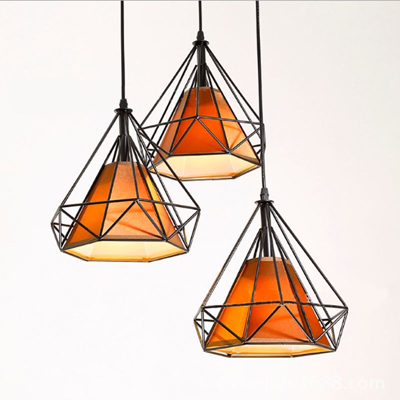 Iron chandelier origin and supply, modern Nordic minimalist living room, dining room, study, corridor, birdcage, diamond creative lighting fixtures