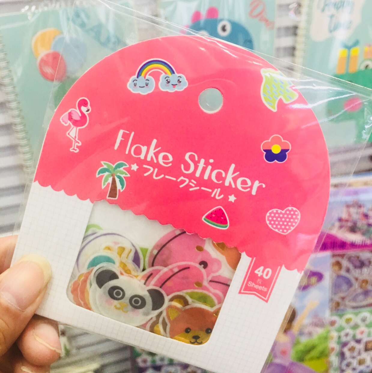 Flat hand stickers and paper gilding stickers of animal heads