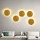 北欧原木实木卧室床头壁灯工作室创意LED楼梯圆形个性日蚀壁灯产品图