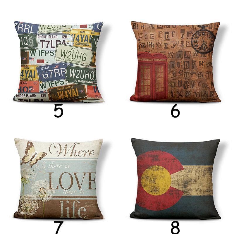 Geometric Text Color Pillowcase Cotton Hemp Butterfly Square Pillow Pillow Home Textile Fabric Soft Cushion Cover Custom Specification drawing