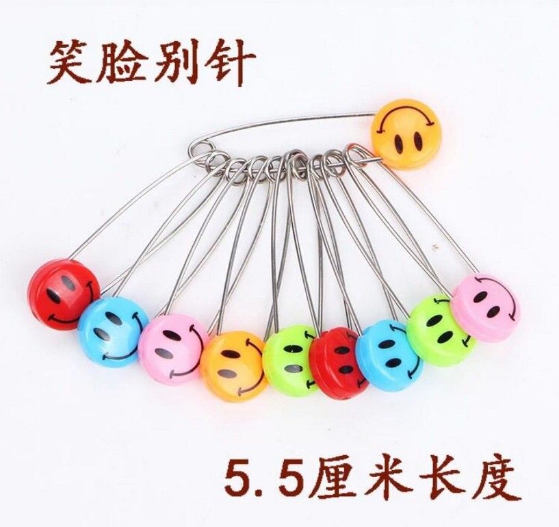 卡卡五金 5259吸塑包装笑脸不锈钢别针大号百元店小包装货源产品图
