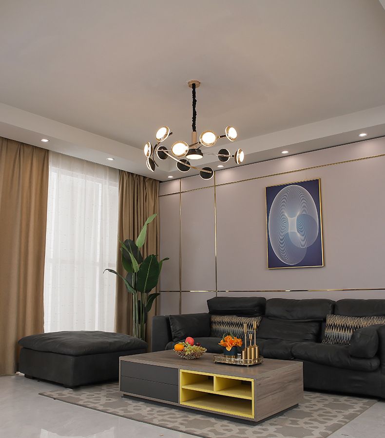 Moderno minimalista nórdico led candelabro sala de estar comedor dormitorio 12 cabezas personalidad creativa hogar iluminación interior lámparas detail image 1