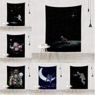 梦幻创意太空月球背景布挂毯家纺装饰ins背景墙涤麻壁挂