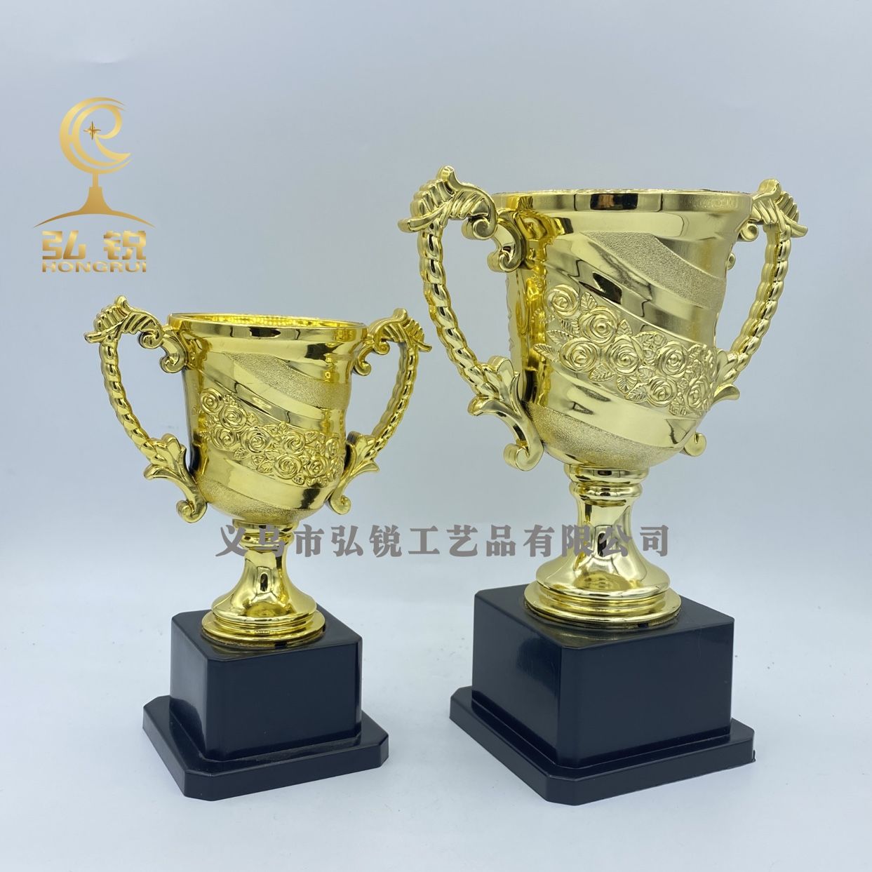 CS-004 Peony Square Base Large Trophy Plastic Creative Trophy Reward Prize, customizable logo detail image 1