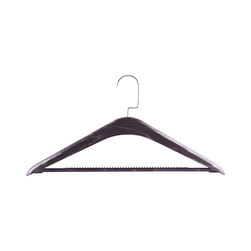 新款黑色实木防滑衣架酒店服装店男女装木质衣服架裤撑挂LOGO定制白底实物图