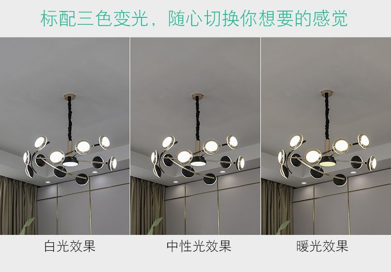 Moderno minimalista nórdico led candelabro sala de estar comedor dormitorio 12 cabezas personalidad creativa hogar iluminación interior lámparas detail image 2