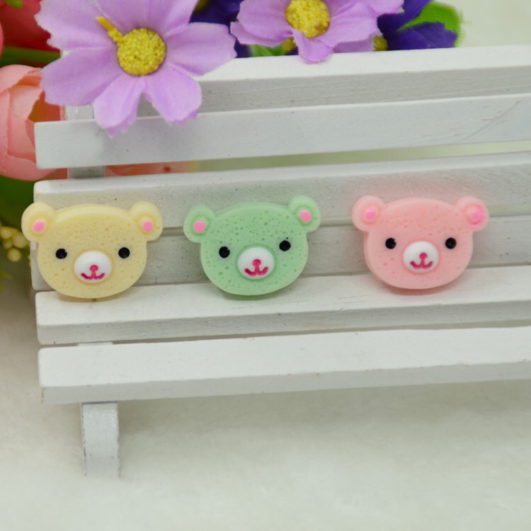 Japan and South Korea department of new hair clip accessories bear head resin accessories DIY mobile phone case beauty