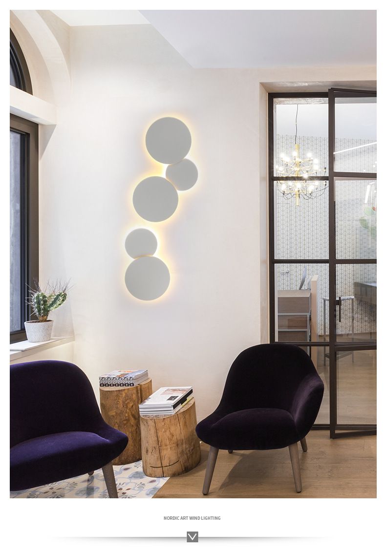 Moderno y minimalista dormitorio sala de estar estudio cabecera de cama bar brillante luna comida luz flotante ambiente creativo combinación aplique detail image 4