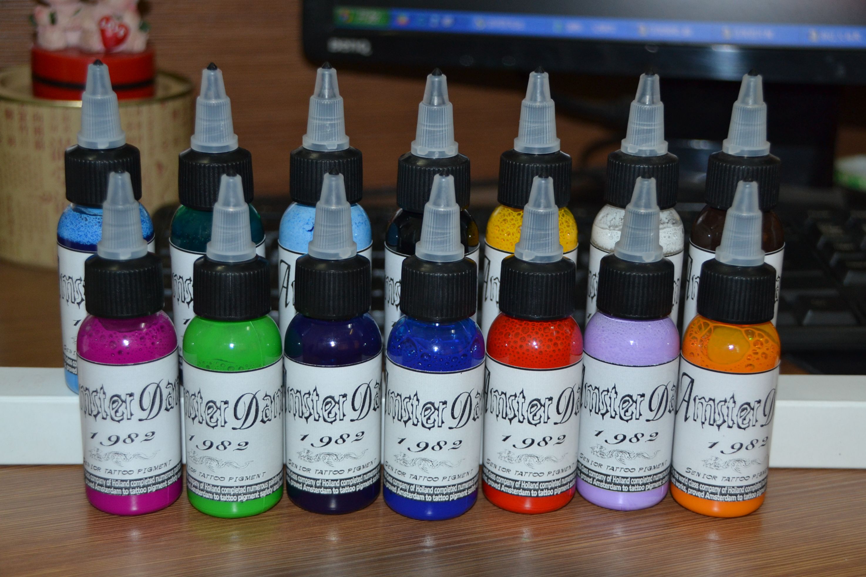 纹身套装 纹身色料 进口阿姆斯斯亮玫红 纹身针 人体彩绘 纹身机详情图7