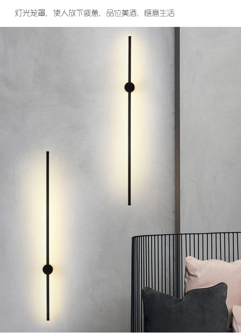 Light luxury minimalist line LED wall lamps, postmodern simplicity, corridor TV background wall, indoor wall lamps, bedroom lighting fixtures detail image 4