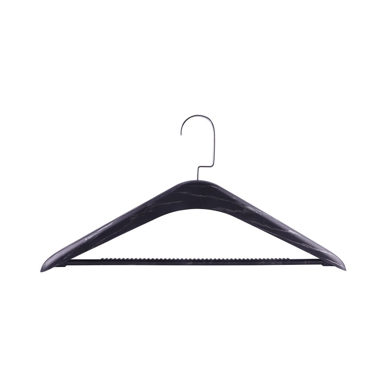 新款黑色实木防滑衣架酒店服装店男女装木质衣服架裤撑挂LOGO定制详情图6