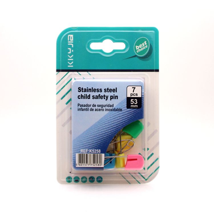 卡卡五金 5258全吸吸卡包装儿童安全别针55mm百元店小包装货源详情图1