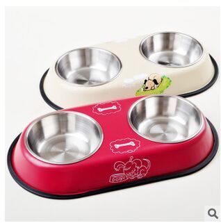 Factory direct sales of stainless steel pet bowls, stainless steel double bowls, colored bowls, dog bowls and cat bowls
