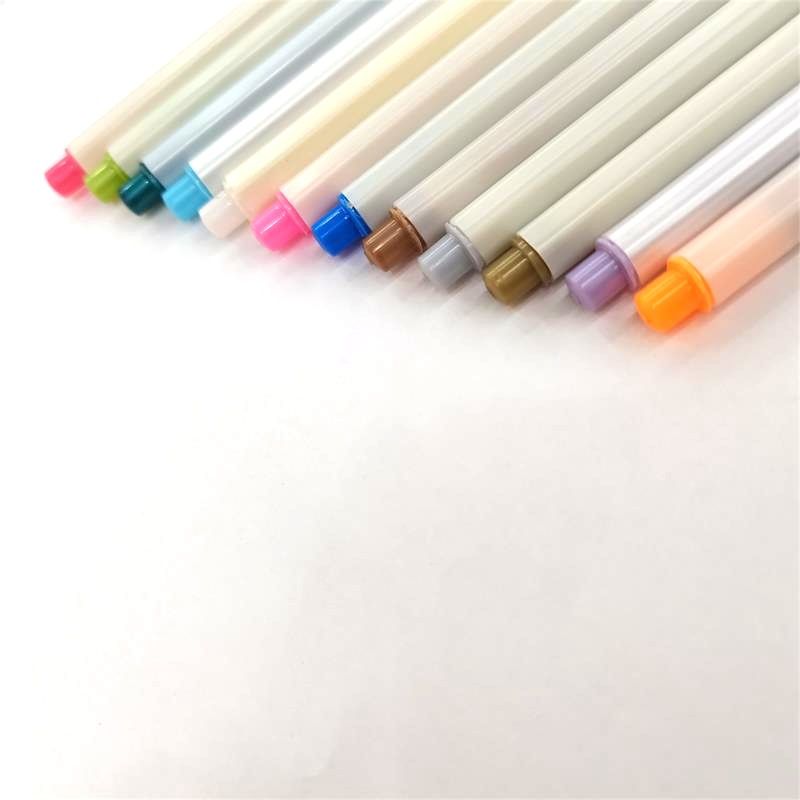 12色彩色金属笔不掉色绘画涂鸦笔DIY相册手账笔彩色记号笔批发详情图8