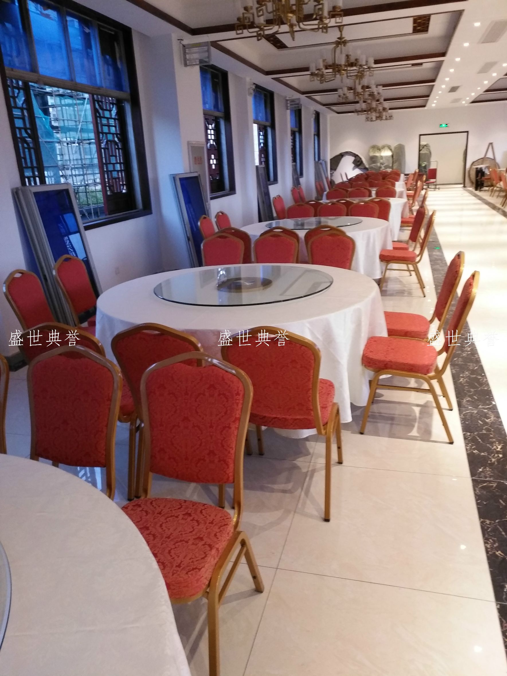 南京星级酒店宴会桌椅宴会厅会议中心家具订做婚庆酒席金属钢椅详情图2