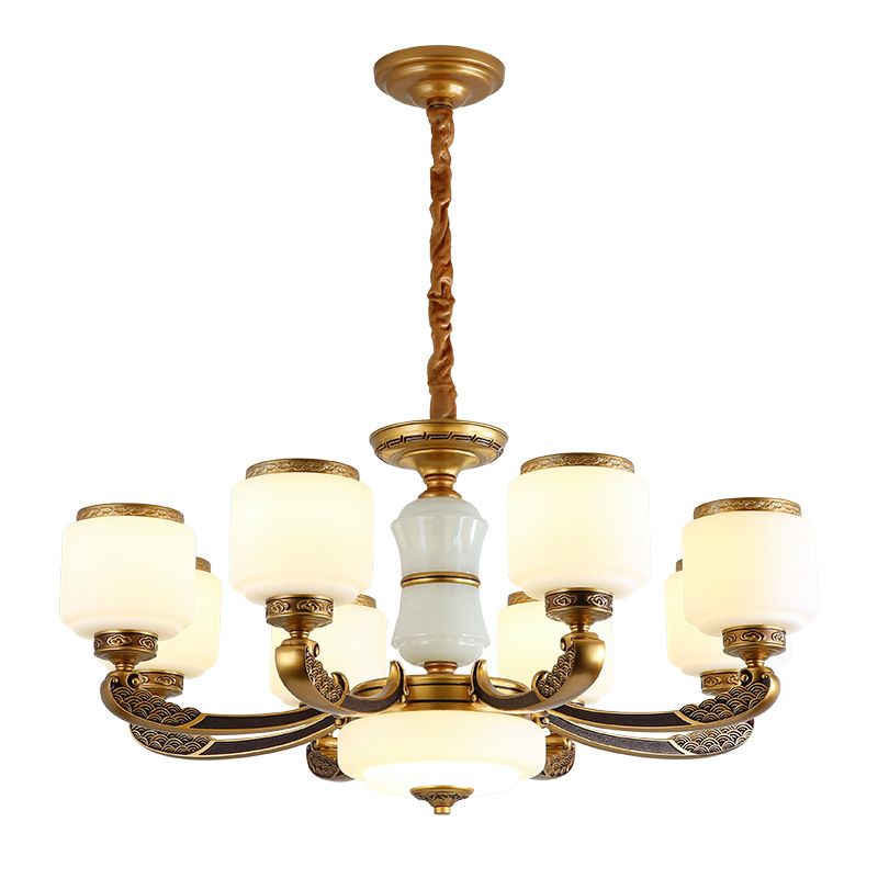 New Chinese-style jade pendant lamps, living room lamps, creative Chinese-style classical study lamps, tea room, villa, club and bedroom lamps details Picture