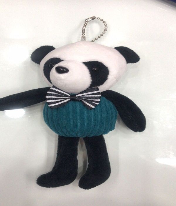 Cute cartoon little panda plush toys, small panda clothing pendants, keychains, dolls, bags, pendants detail image 2