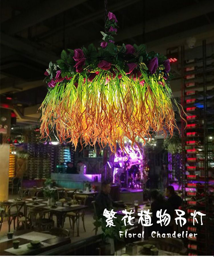 音乐餐厅吊灯复古美式民宿绿植装饰灯具酒吧酒馆咖啡厅工业风灯饰详情图1