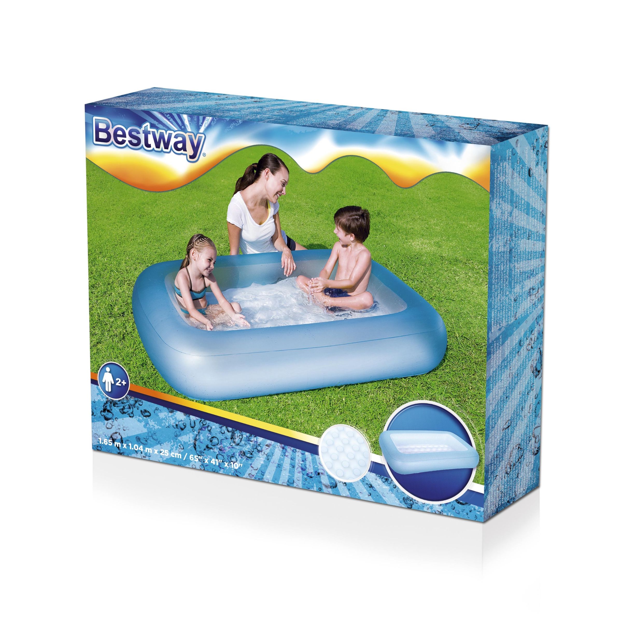 Bestway® 65"*41"*10"/1.65m*1.04m*25cm 51115儿童矩形水池详情图7