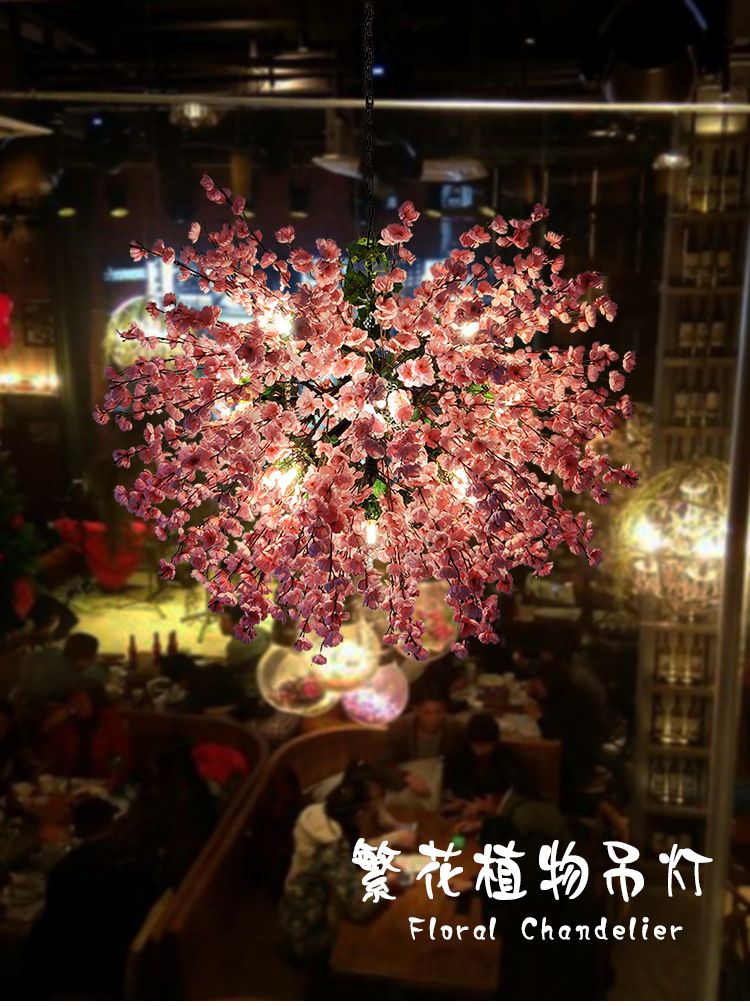 工业风植物装饰吊灯主题音乐餐厅火锅店绿植铺咖啡厅酒吧复古灯饰详情图1