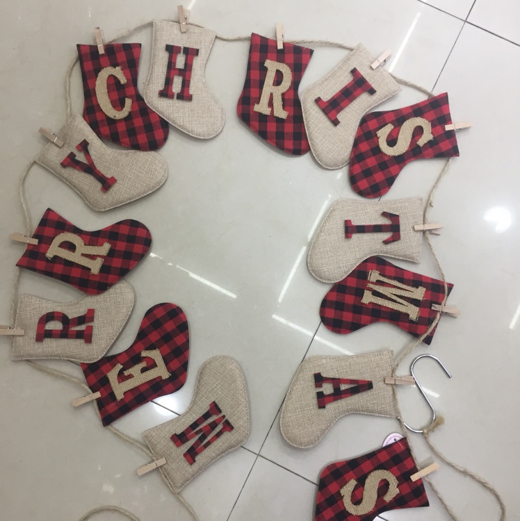 圣诞拉旗圣诞节用品圣诞装饰品字母旗字母条