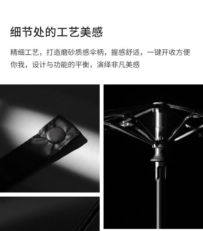网红全自动数码印全遮阳三折小雏菊黑胶晴雨伞GD同款自开收雨伞详情图11