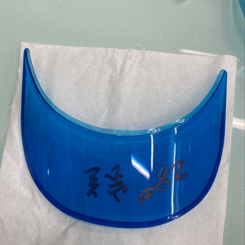 Royal Blue Transparent Visor details Picture