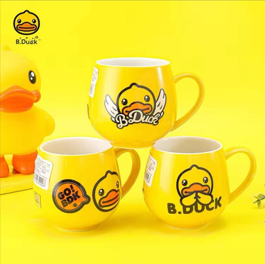 B.duck Cup Yellow Duck Cup Ceramic Water Cup Household Cartoon Mug Good-Looking Cup Student Cup Item Picture