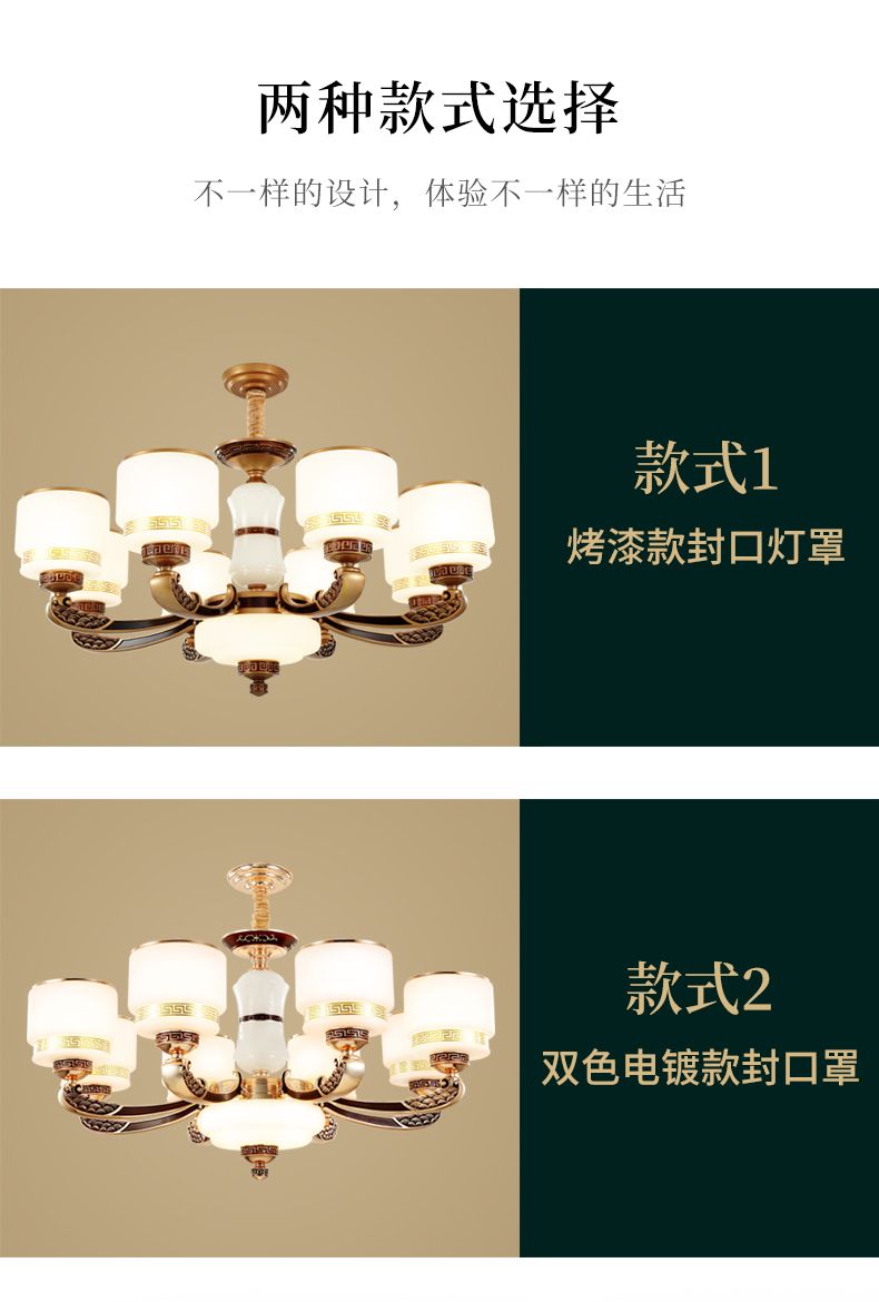 Nuevo estilo chino jade candelabro lámpara de sala de estar creativo estilo chino clásico estudio lámpara salón de té villa club dormitorio lámpara detail image 1