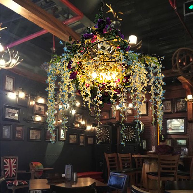 Retro chandelier Green rattan creative industrial style lamps music Bar Restaurant Cafe Front desk bar chandelier