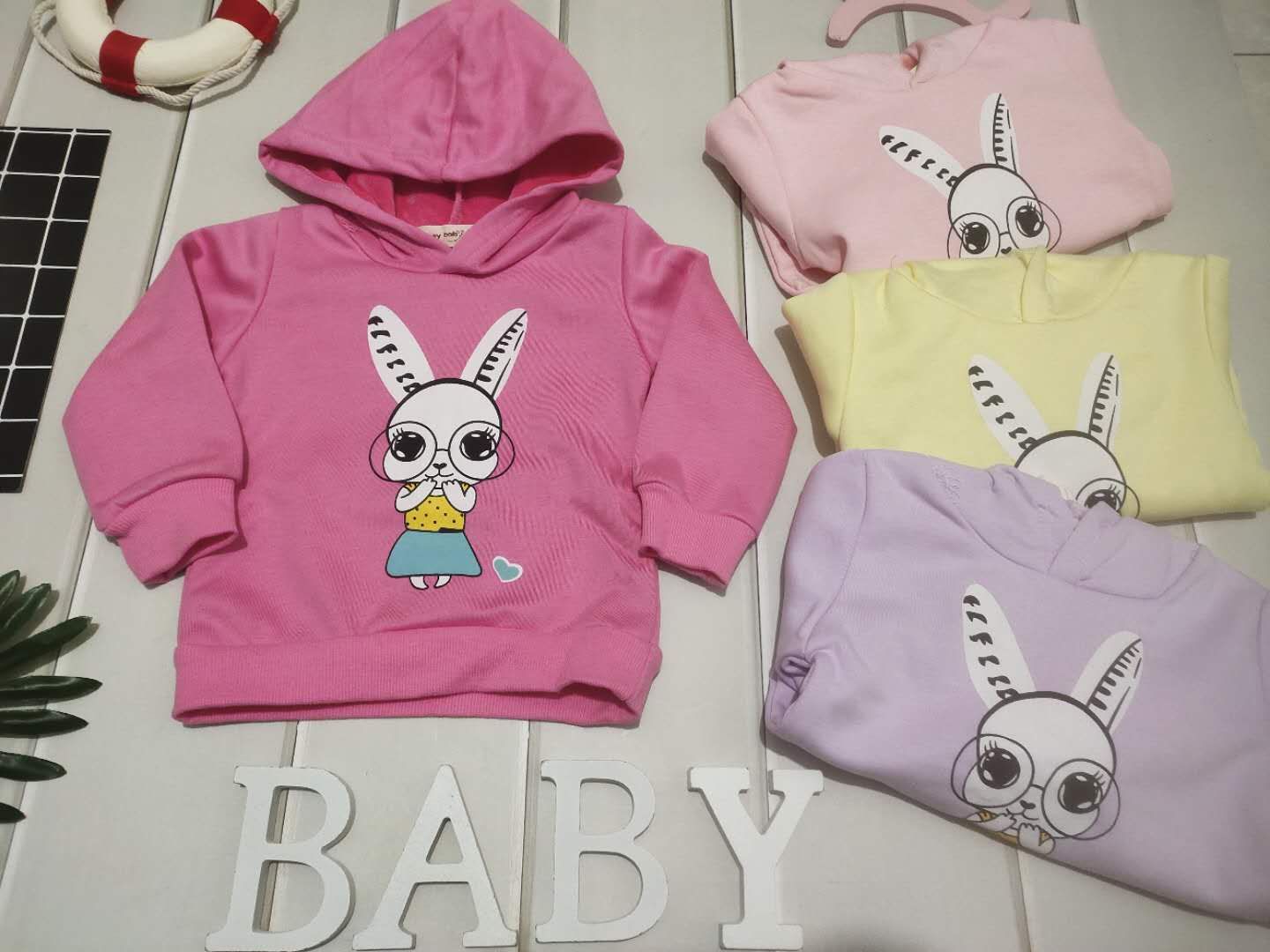 A new hoodie with a thin bunny print thumbnail