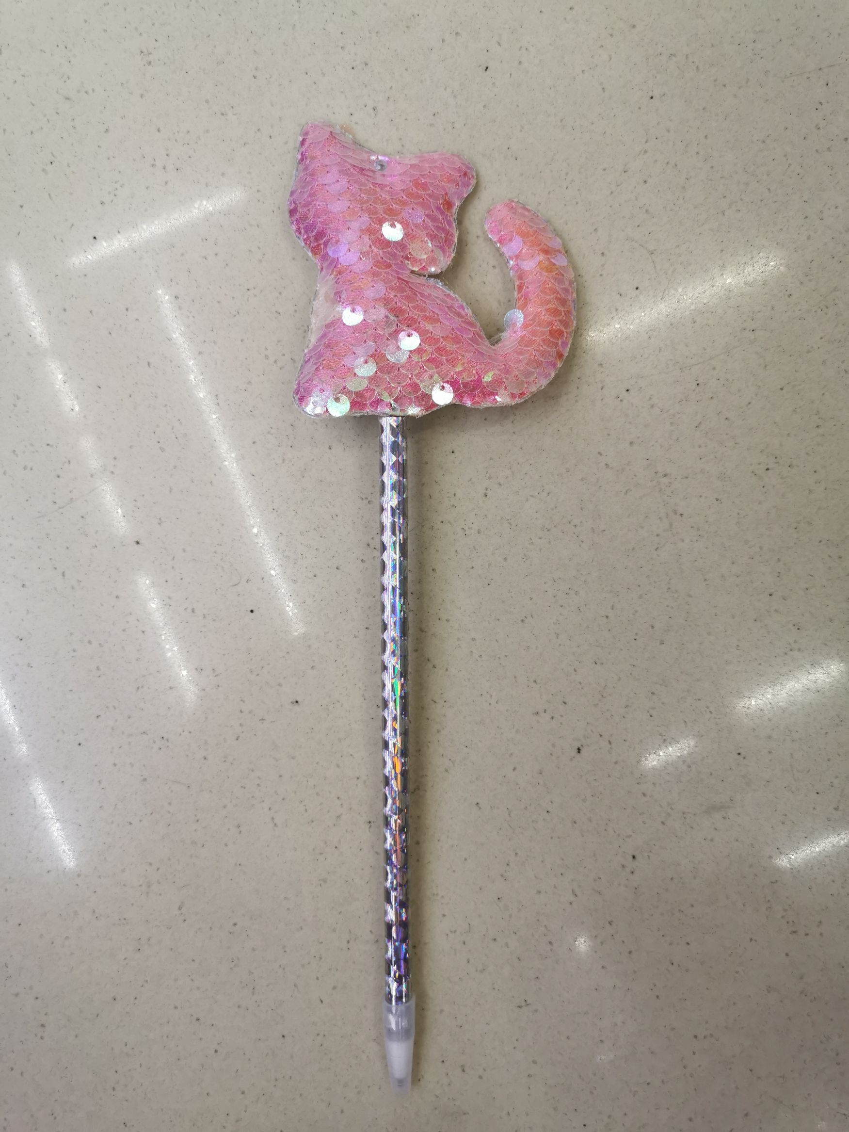 New colorful transparent scales cartoon cat ballpoint pen thumbnail