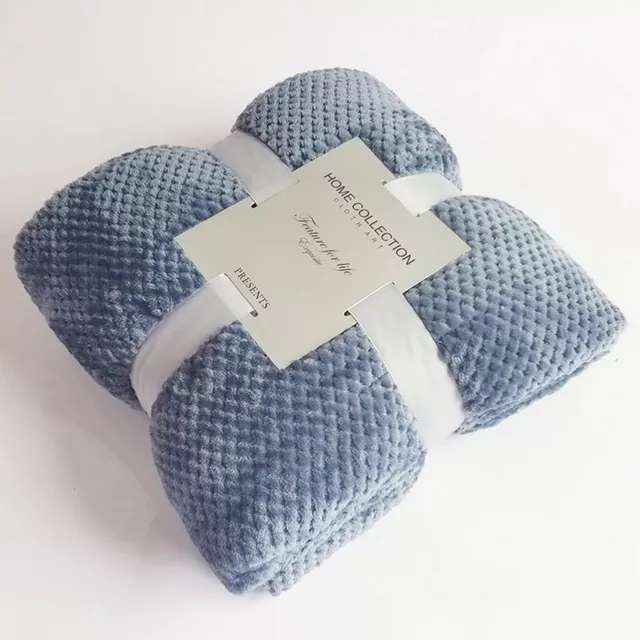 欧式灰色休闲毯毛线毯家装样板间软装流苏针织毯沙发蜂巢绒毯0001详情3