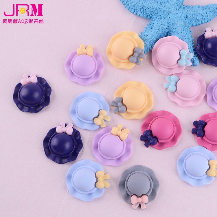 Medium resin fashion mobile phone case accessories material rubber paint frosted hat resin accessories eyeglass case accessories