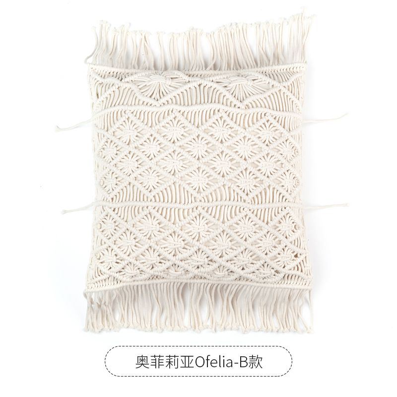Hand-Woven Home Decoration Strip Cloth Table Flag Coffee Table Flag Nordic Simple Cotton Linen Model Room Exhibition Hall Cover Item Picture