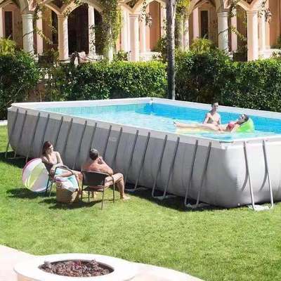 INTEX 26356 Square tube frame water pool, large family frame swimming pool, bathing pool, fish farming and fishing pool Specification image