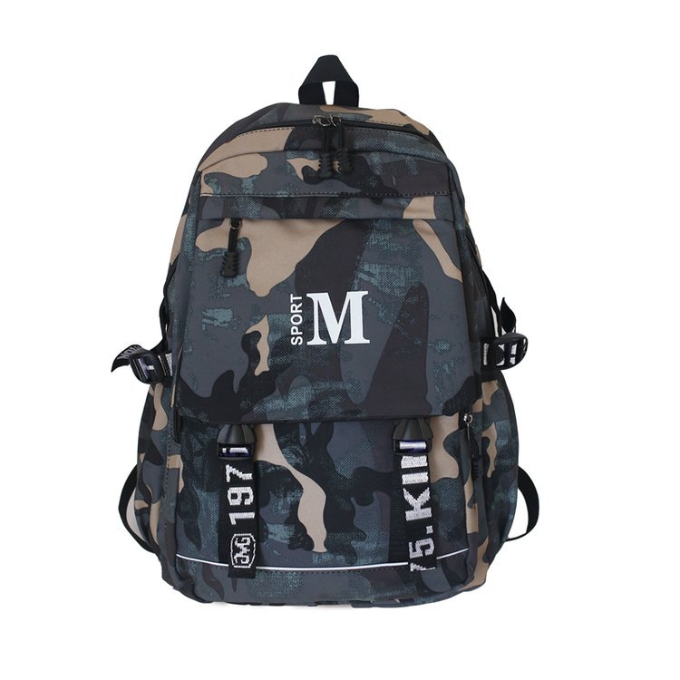 New camouflage backpacks are selling well in the summer of 2020. Wholesale and customization of Korean-style fashionable letter college student schoolbags from the manufacturer Item Picture
