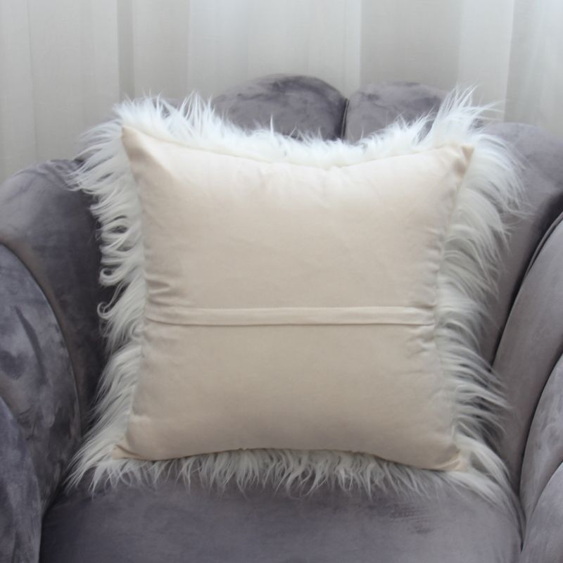 长毛绒靠垫简约纯色沙发抱枕样板房装饰抱枕套详情图6