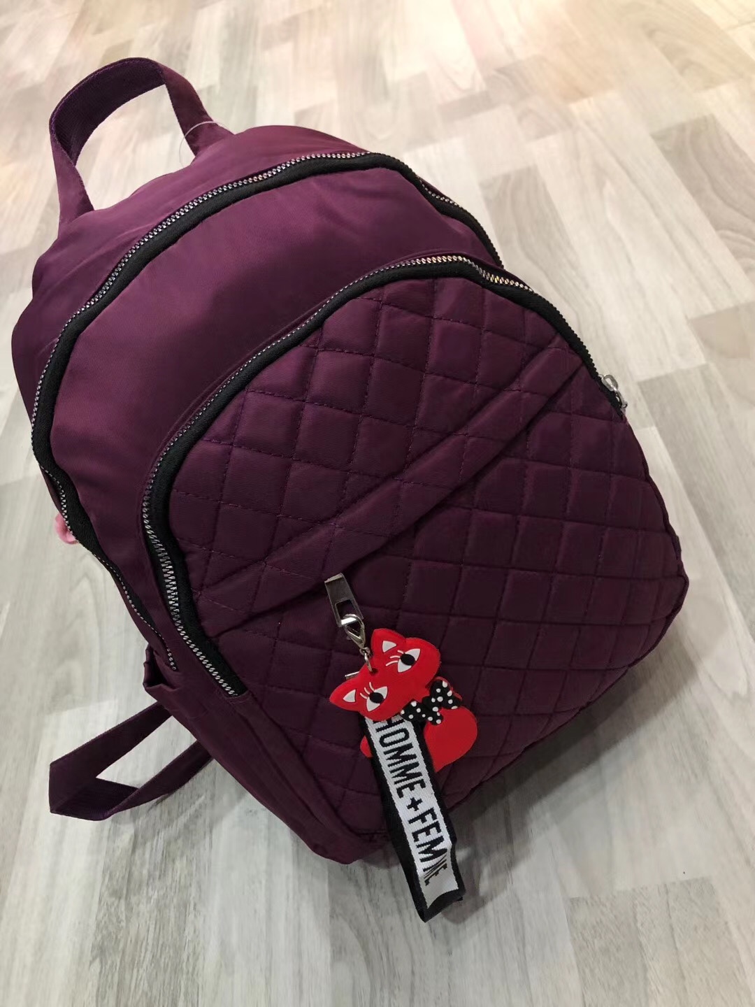 女包新款尼龙双肩包时尚纯色学生背包厂家直销休闲旅行双肩包详情图6