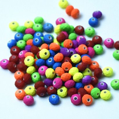 Diy materials fluorescent rubber wheels Acrylic beads wholesale solid color children's beads beads puzzle beads toys scattered beads