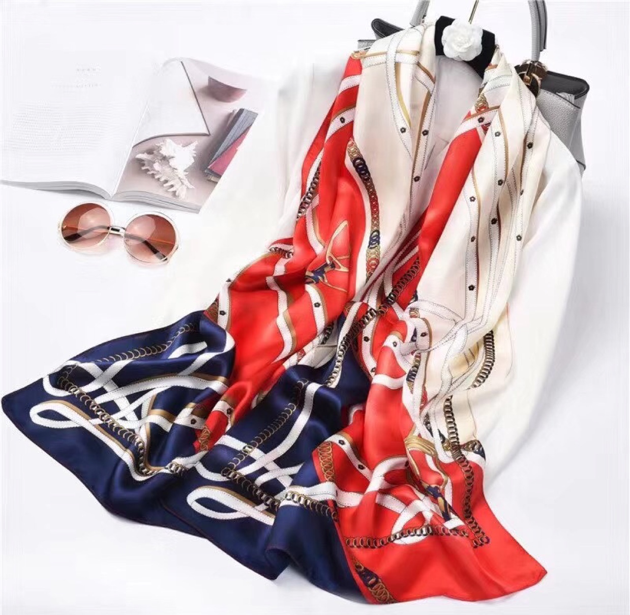 Red royal blue shawl shawl