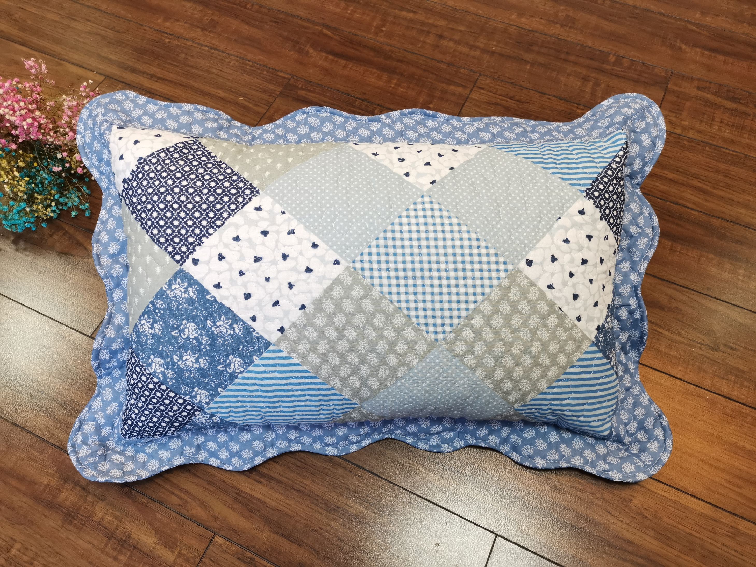 All-cotton quilted pillowcase, pure cotton printed 40*60 pillowcase, single student dormitory detail image 7