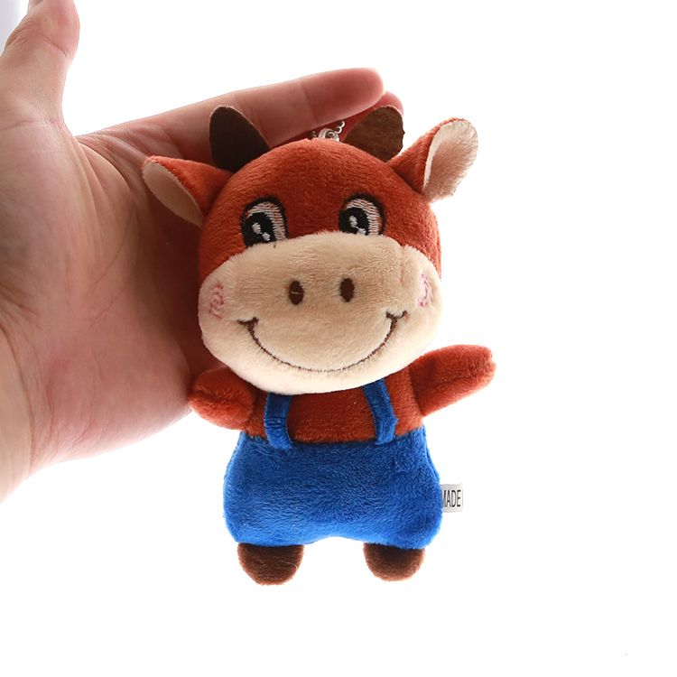 New plush toy straps, ox carts, keychains, bags, accessories, baby lathes, pendants, claw machines, gift wholesale