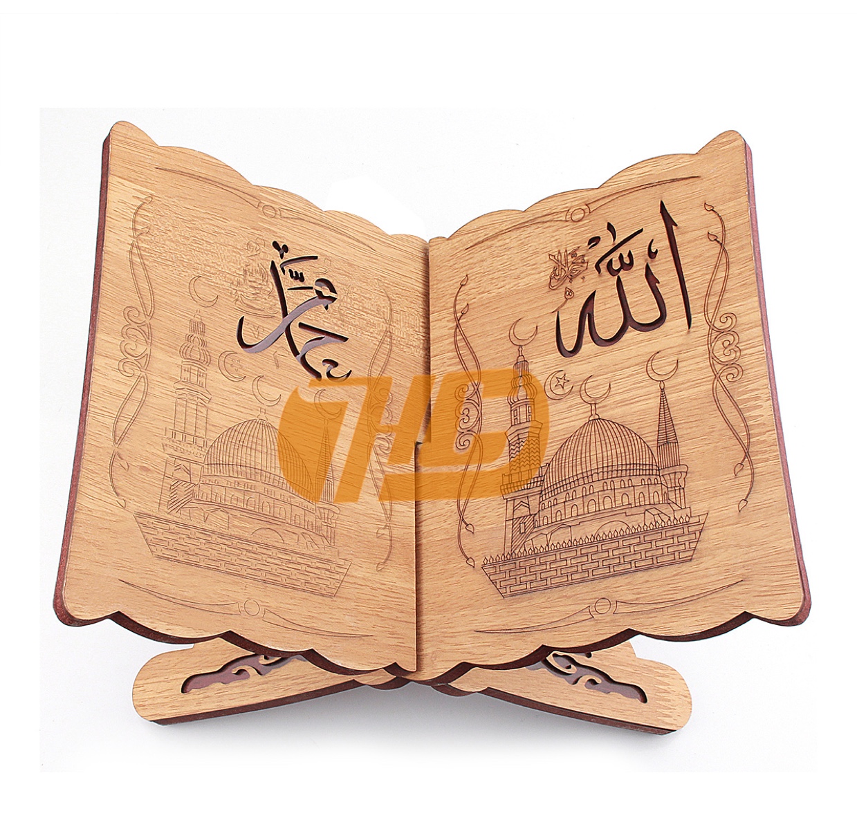 The factory sells Arabic wooden Koran bookshelves and Muslim Islamic scriptures carved in pine sJ1-009 thumbnail
