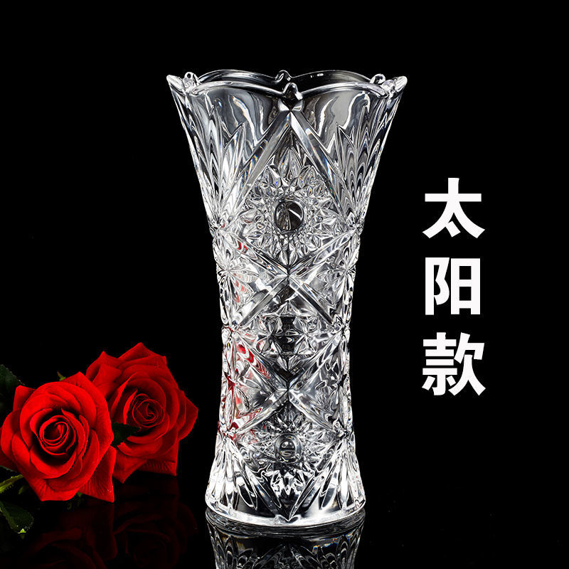 花瓶插花工艺品透明瓶子雕花工艺厂家直销详情图3