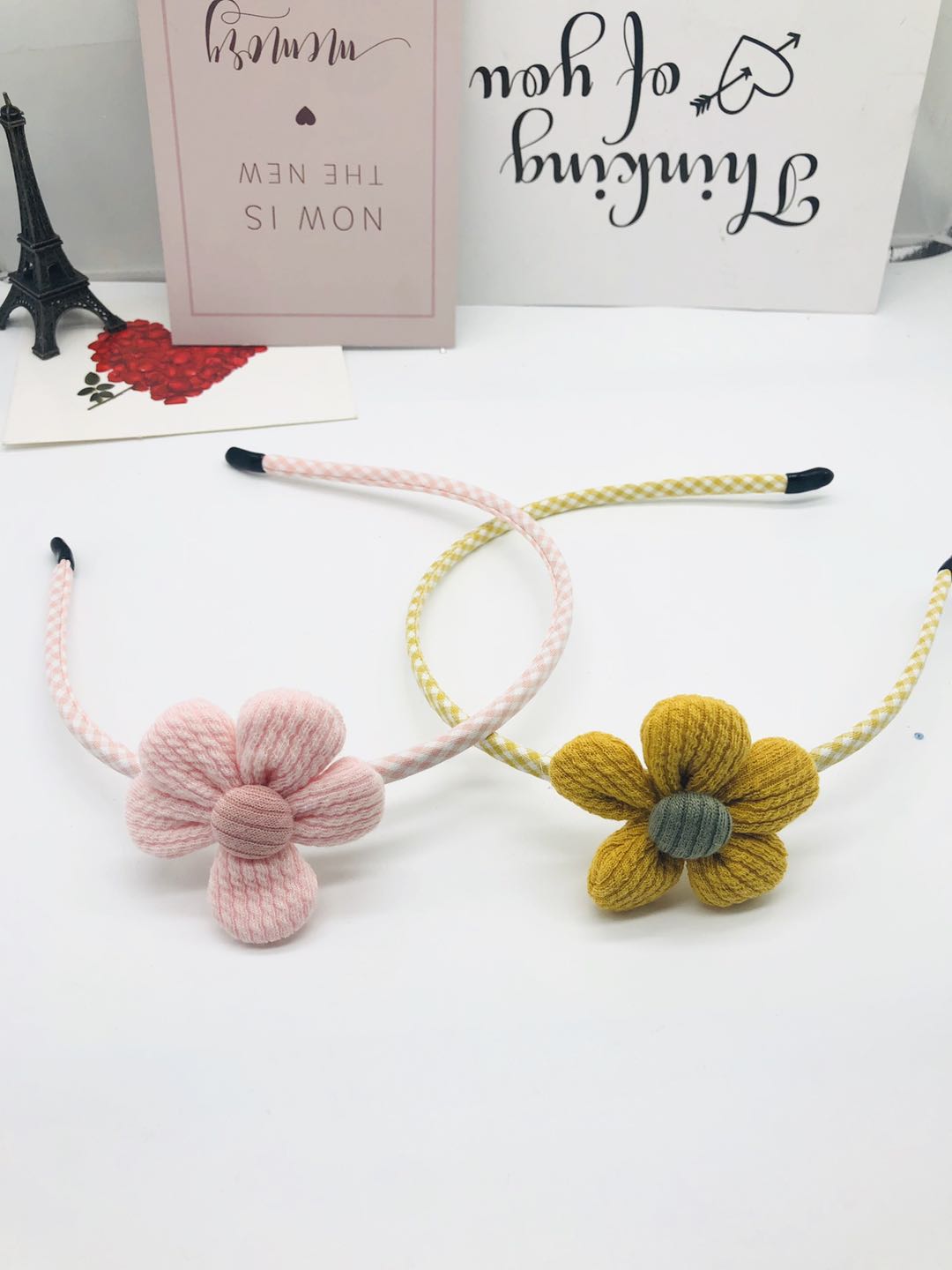 Wool Autumn and winter wool large flowers Sunflower small fresh Korean style pastoral headband Headband accessories details Picture