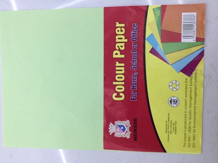 Light green coloured paper