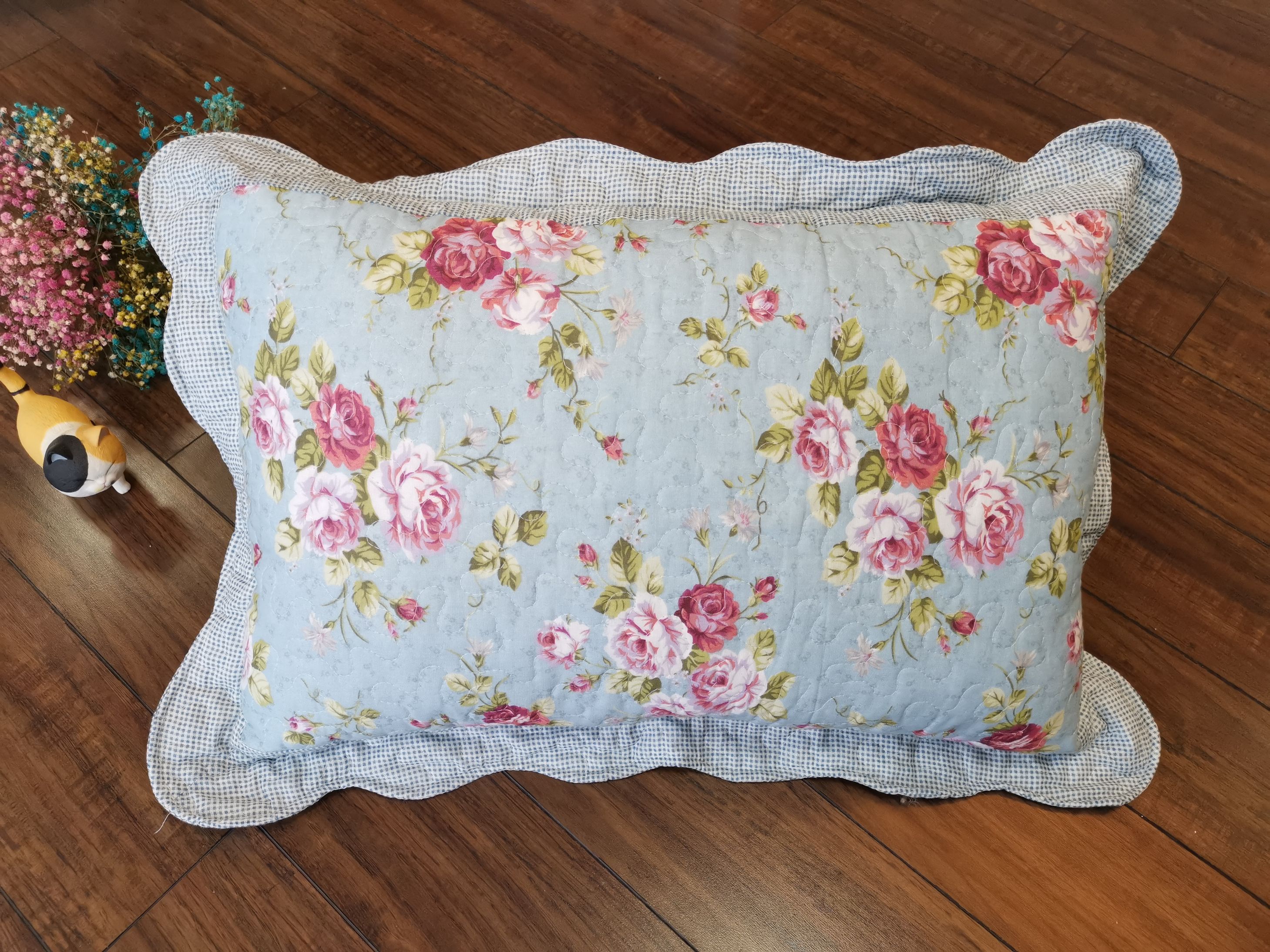 All-cotton quilted pillowcase, pure cotton printed 40*60 pillowcase, single student dormitory detail image 2