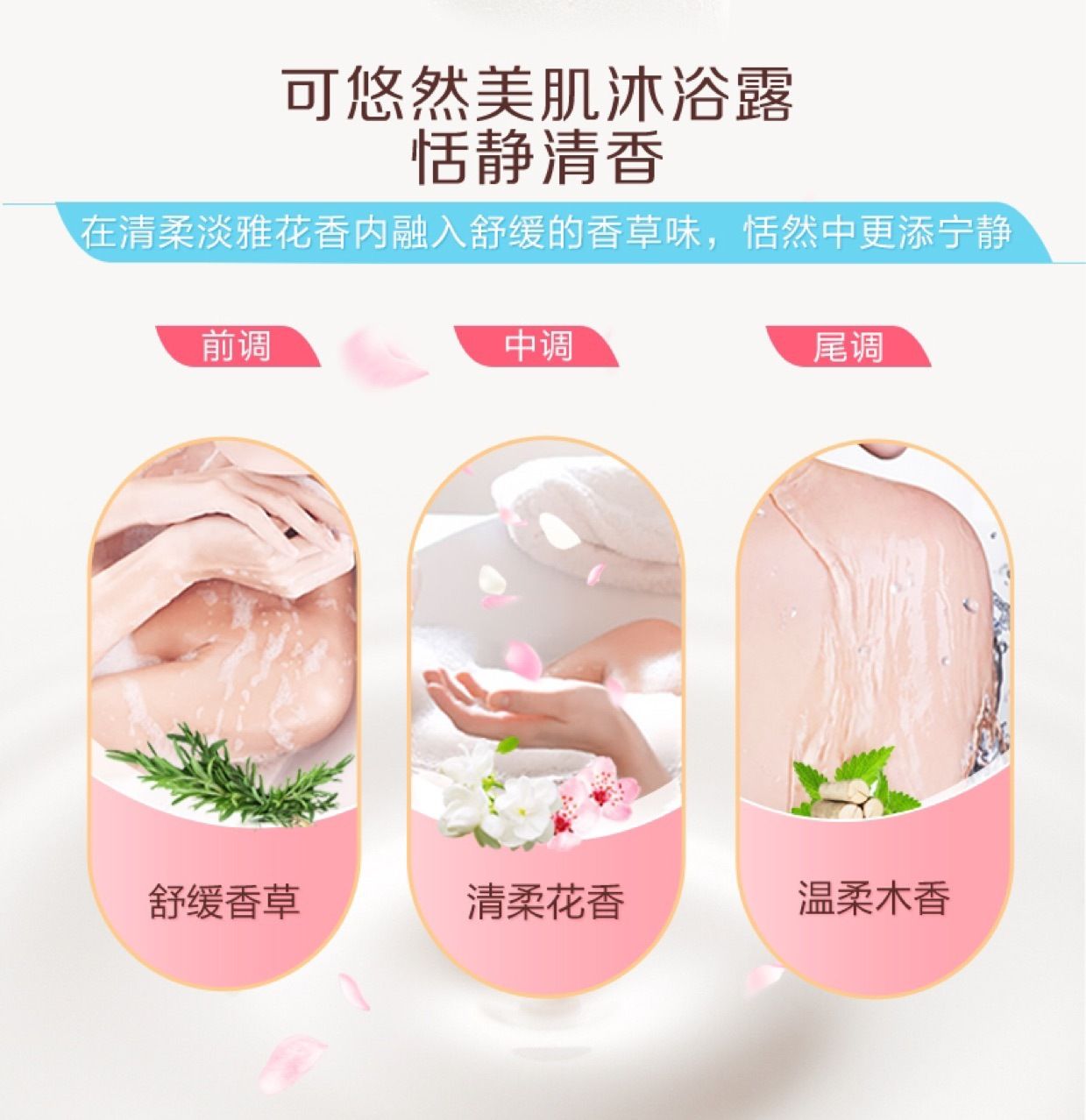 日本网红沐浴露可悠然美肌沐浴乳家庭装550ml持久留香详情图8