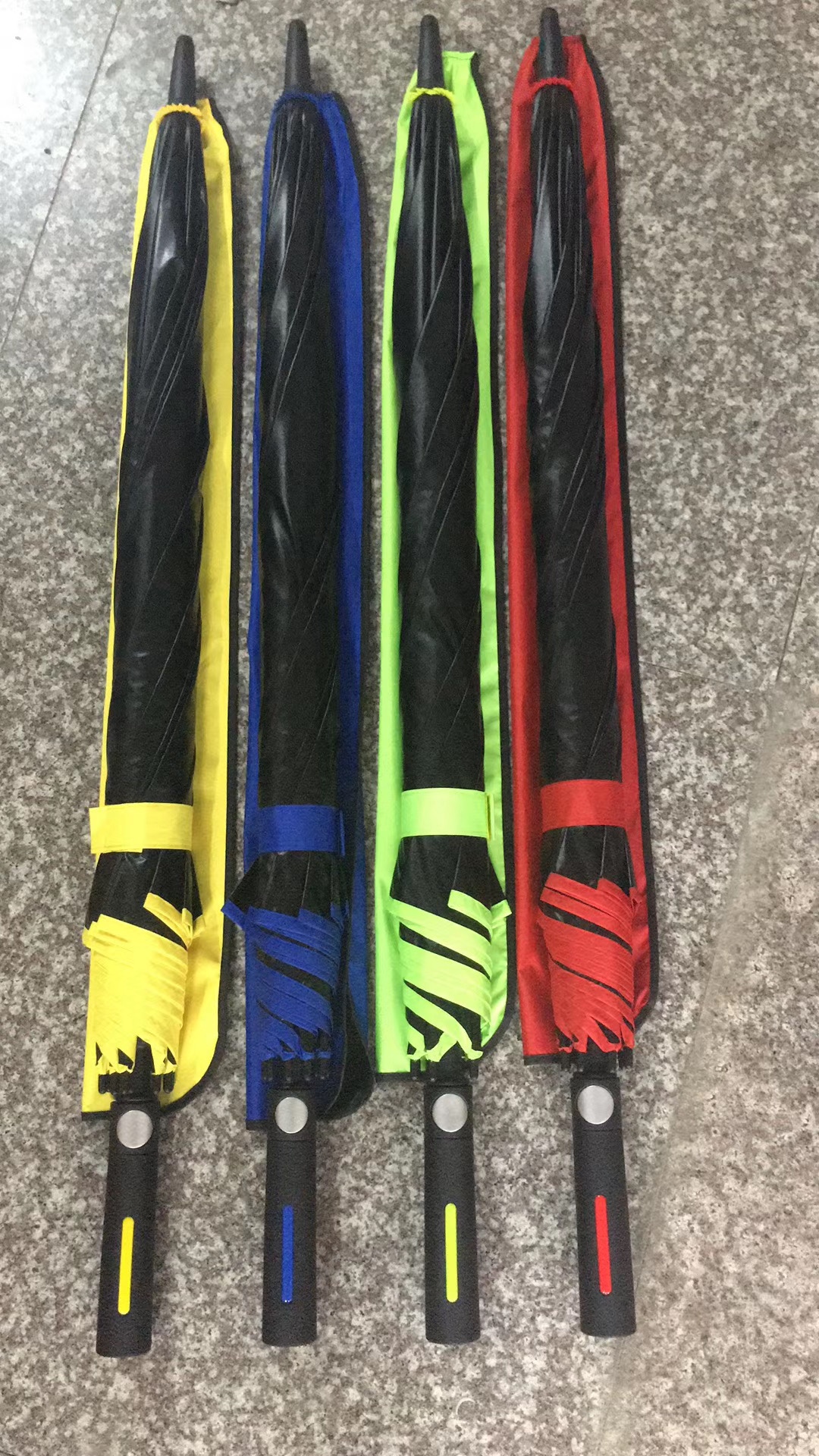 Fiber umbrellas come in a variety of colors undefined